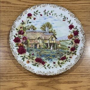 Royal Albert Cottage Floral Plate with Gold Trim “Spring”